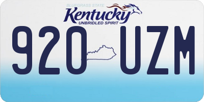 KY license plate 920UZM
