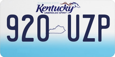 KY license plate 920UZP