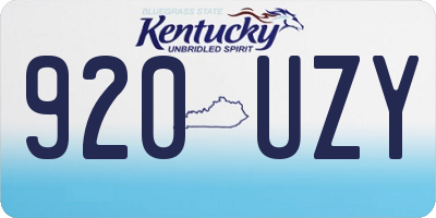 KY license plate 920UZY