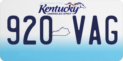 KY license plate 920VAG