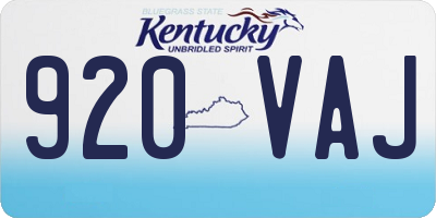 KY license plate 920VAJ