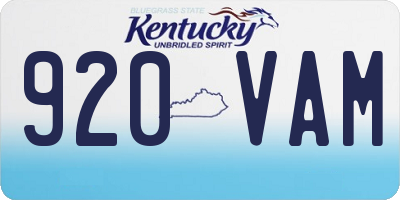 KY license plate 920VAM