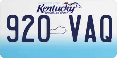 KY license plate 920VAQ