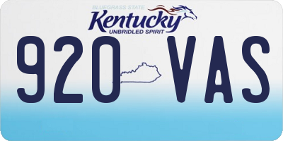 KY license plate 920VAS