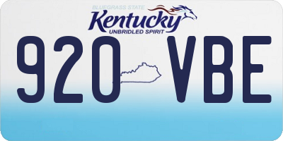 KY license plate 920VBE