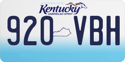 KY license plate 920VBH
