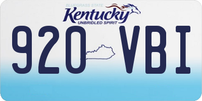 KY license plate 920VBI