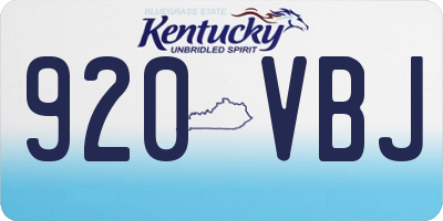 KY license plate 920VBJ