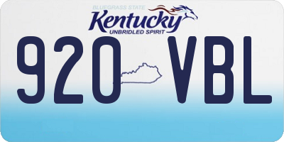 KY license plate 920VBL
