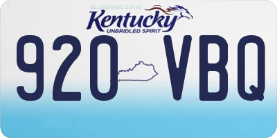 KY license plate 920VBQ