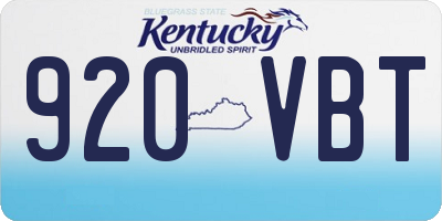 KY license plate 920VBT