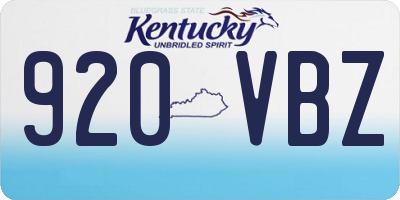 KY license plate 920VBZ