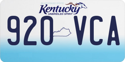 KY license plate 920VCA