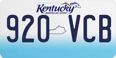 KY license plate 920VCB