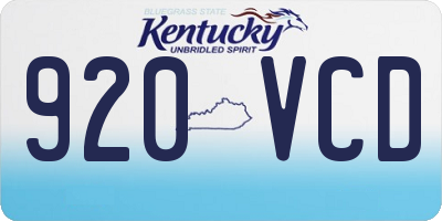 KY license plate 920VCD
