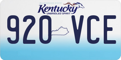 KY license plate 920VCE