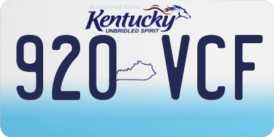 KY license plate 920VCF