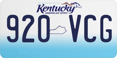 KY license plate 920VCG
