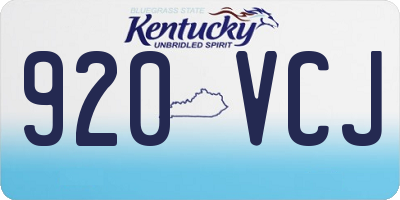 KY license plate 920VCJ