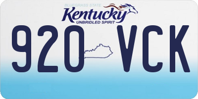 KY license plate 920VCK