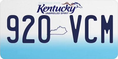 KY license plate 920VCM