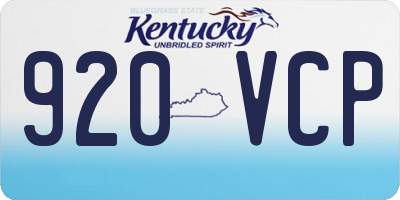 KY license plate 920VCP