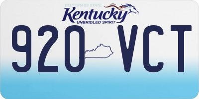 KY license plate 920VCT