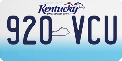 KY license plate 920VCU