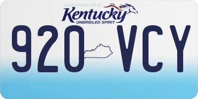 KY license plate 920VCY