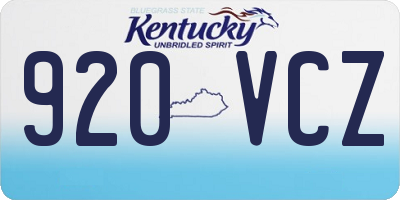 KY license plate 920VCZ