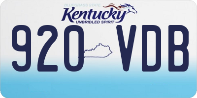 KY license plate 920VDB