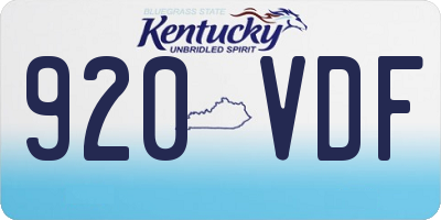 KY license plate 920VDF