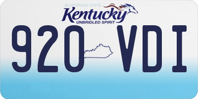 KY license plate 920VDI