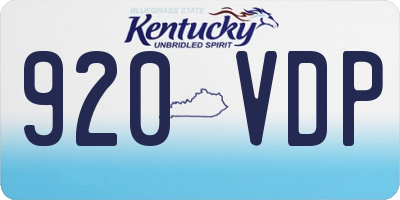 KY license plate 920VDP