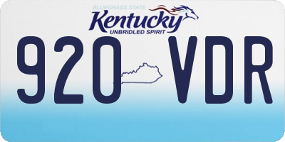 KY license plate 920VDR