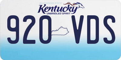 KY license plate 920VDS