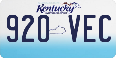 KY license plate 920VEC