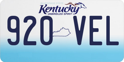 KY license plate 920VEL