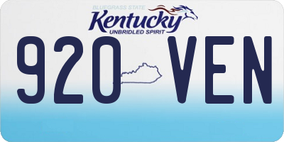 KY license plate 920VEN