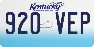 KY license plate 920VEP
