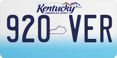 KY license plate 920VER