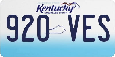 KY license plate 920VES