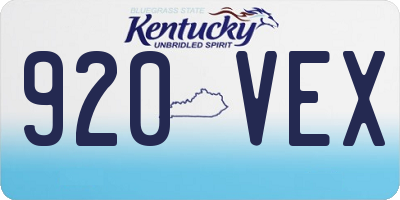 KY license plate 920VEX