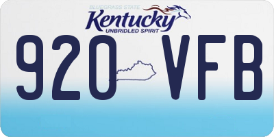 KY license plate 920VFB