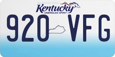 KY license plate 920VFG