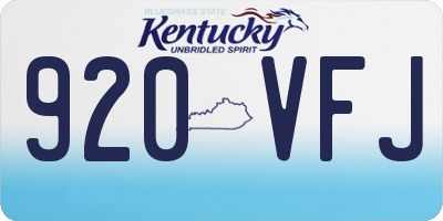 KY license plate 920VFJ