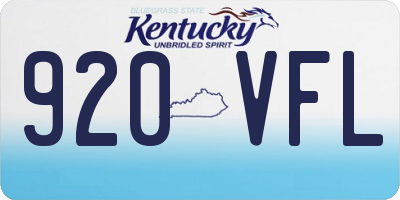 KY license plate 920VFL