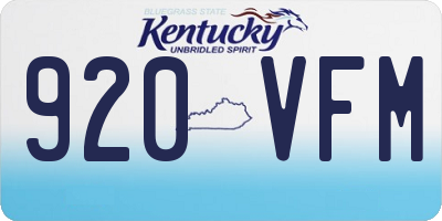 KY license plate 920VFM