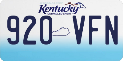KY license plate 920VFN