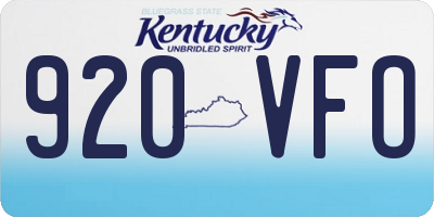 KY license plate 920VFO